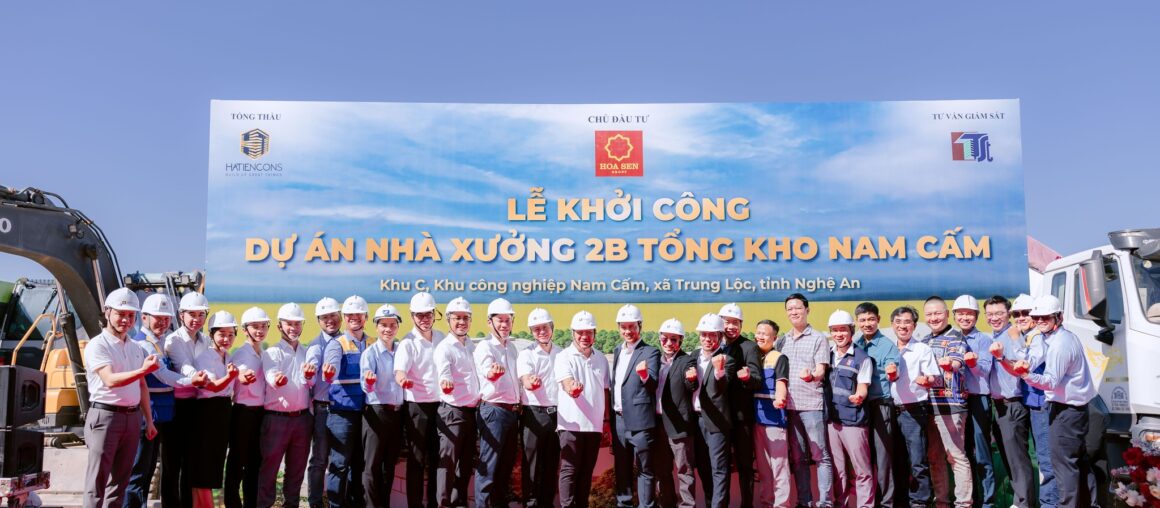 HATIENCONS CHÍNH THỨC KHỞI CÔNG NHÀ XƯỞNG 2B – DỰ ÁN TỔNG KHO NAM CẤM NGHỆ AN