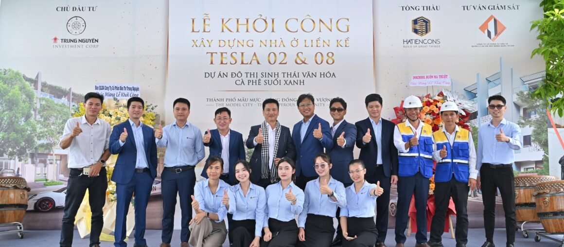 HATIENCONS CHÍNH THỨC KHỞI CÔNG NHÀ Ở LIỀN KỀ TESLA 02 & TESLA 08 THUỘC DỰ ÁN ĐÔ THỊ SINH THÁI VĂN HÓA CÀ PHÊ SUỐI XANH