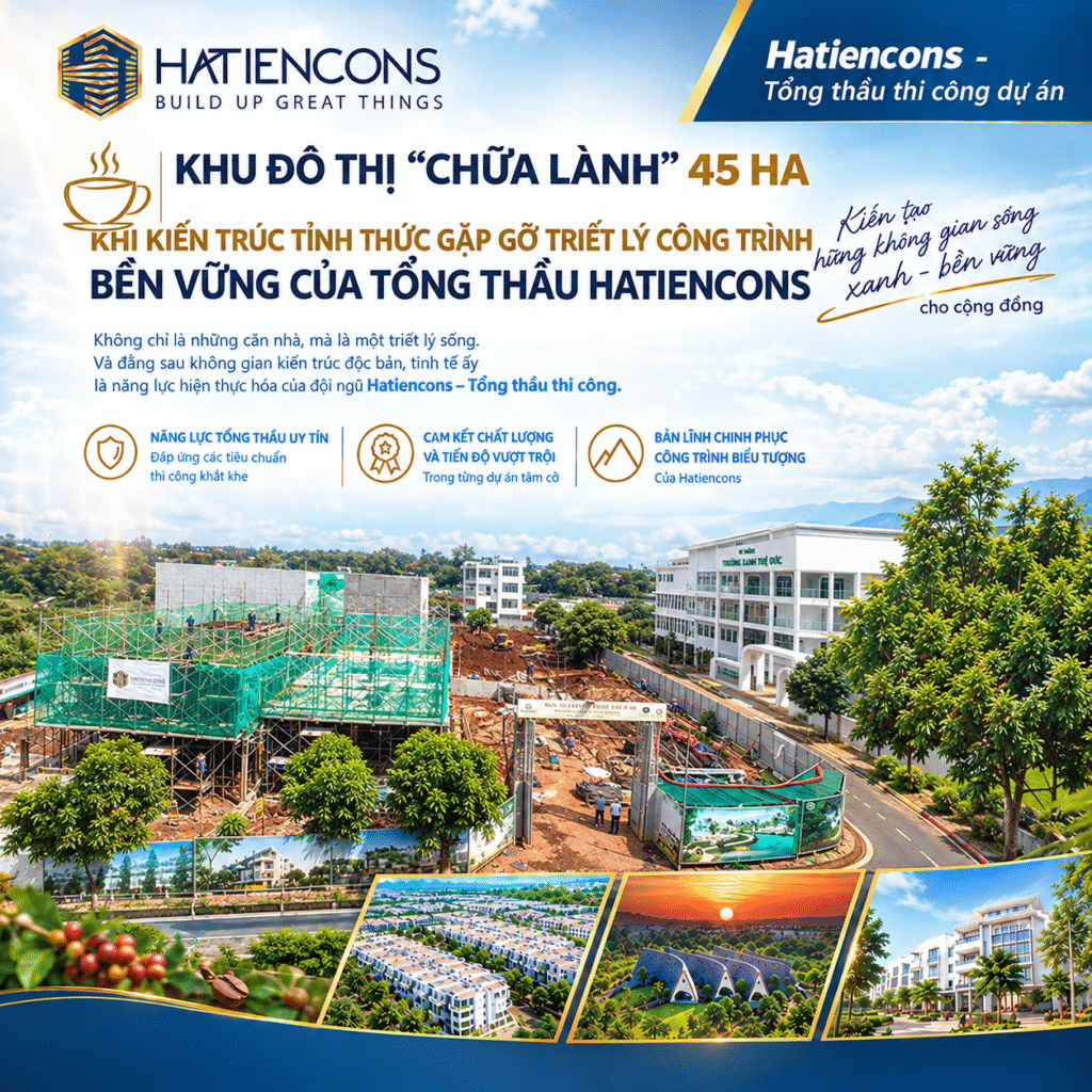Hatiencons khẳng định năng lực Tổng thầu qua dự án Khu đô thị “Chữa lành” Thành phố Cà phê